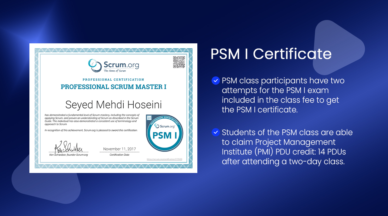 PSM I Certificate